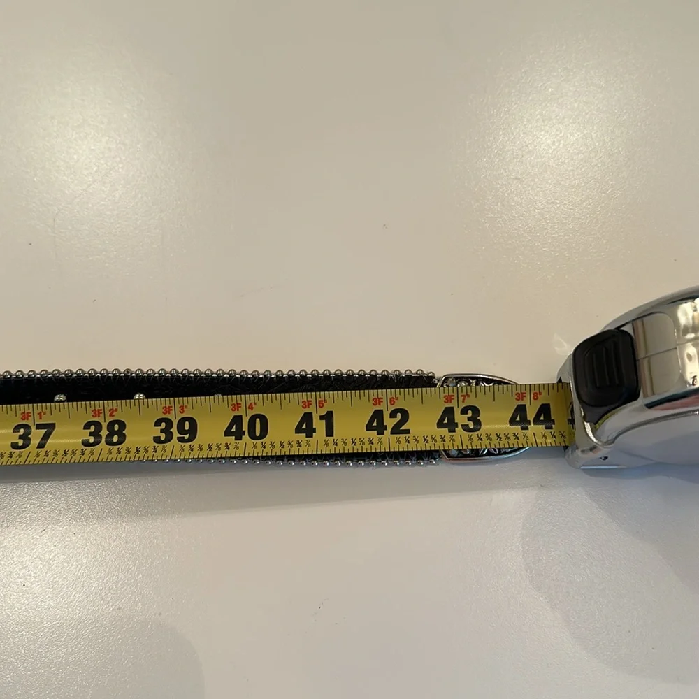 New Leatherock Black and Silver Western Belt with Star Studs. Size 36.